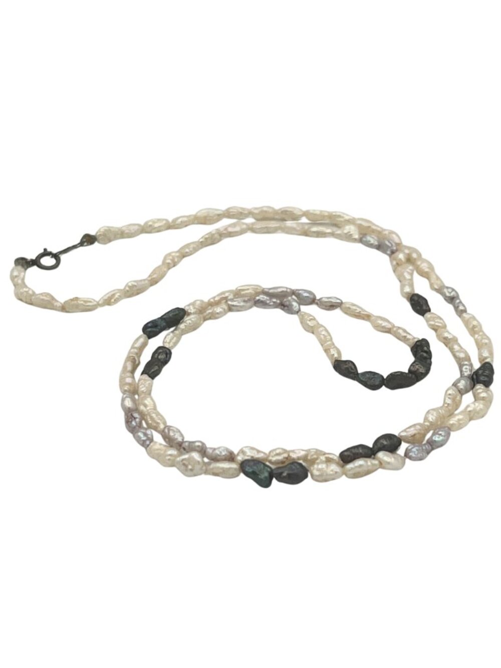 Freshwater Pearl Bead Necklace Speidel 925 Clasp Vintage - Picture 10 of 14